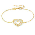 LOVECLOUD bracelet in 925 sterling silver and cz Yellow Gold Heart