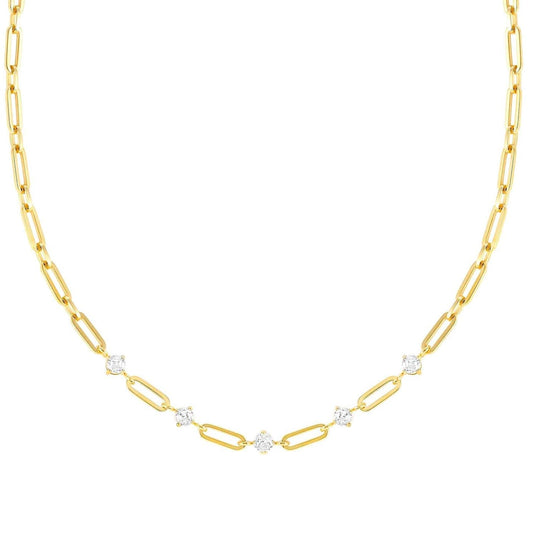 CHAINSOFSTYLE necklace,steel,cz Yellow Gold. 029401/012
