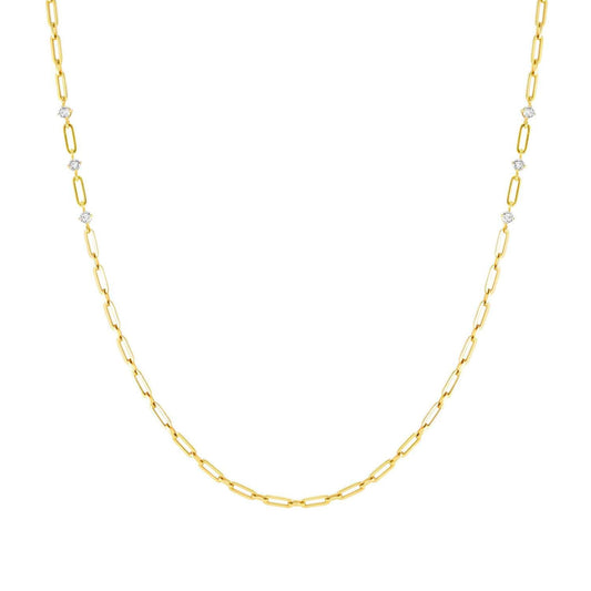CHAINSOFSTYLE necklace,steel, LONG cz Yellow Gold 029402/012
