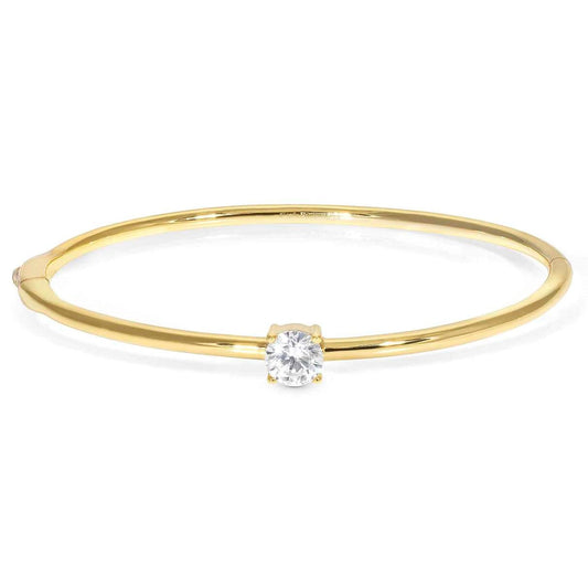 COLOUR WAVE bracelet,925 silver,CZ, LARGE RIGID Yellow Gold 149819/012
