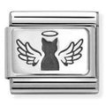 330111/45 Classic PLATES  steel and 925 silver Angel Cat