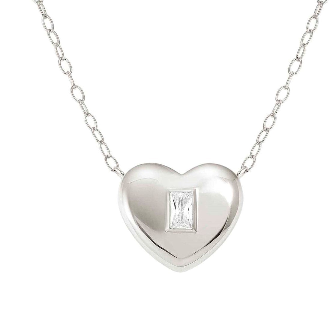 DOMINA necklace in 925 sterling silver and cubic zirconia Heart