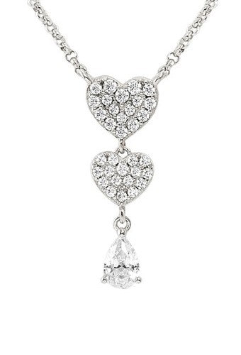 LUCENTISSIMA necklace, 925 sterling silver, cz Silver Heart