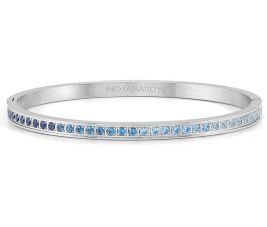 PRETTY BANGLES bracelet, steel, cz SMALL SIZE LIGHT BLUE