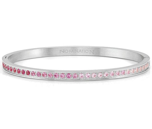 PRETTY BANGLES bracelet, steel, cz SIZE LARGE PINK