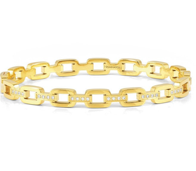 PRETTY BANGLES bracelet ,steel, cz CHAIN SMALL SIZE Yellow Gold
