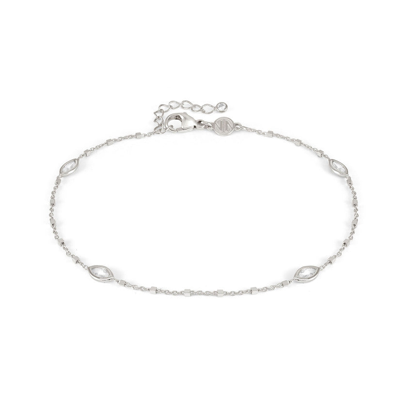 ANKLETS anklet  925 sterling silver cz Navette