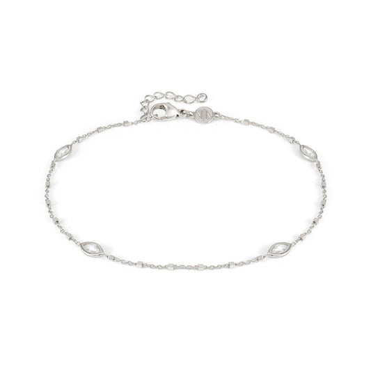 ANKLETS anklet  925 sterling silver cz Navette