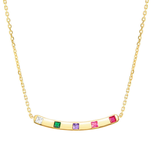 CARISMATICA necklace 925 sterling silver  fine cz. Yellow Gold (PLATE) MIXED