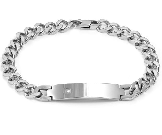BEYOND bracelet ed. HYPER, steel, cz PLATE EXTRA LARGE
