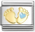 030272/86 Classic  steel, enamel , 18k gold BLUE foot