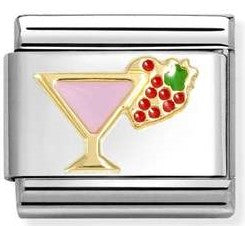 030272/88 Classic  steel, enamel, 18k gold Cocktail, strawberry
