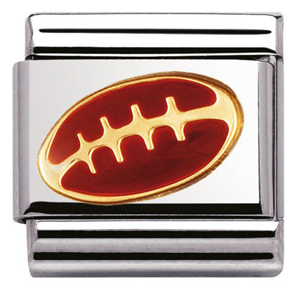 030203/09 Classic Sport,S/Steel, enamel, bonded yellow gold  american football