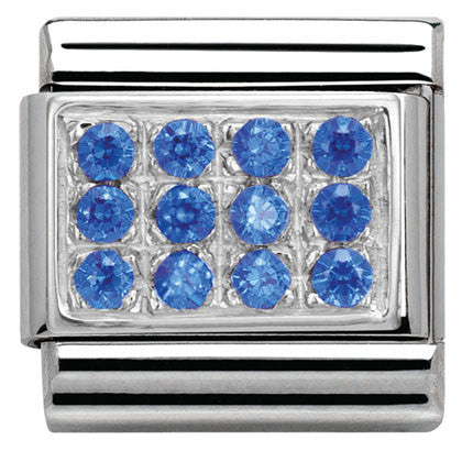 330307/05 Classic PAVE,S/Steel,CZ 925 silver Light blue