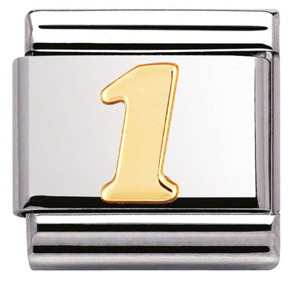 030102/01 Classic NUMBER 1,S/Steel,Bonded Yellow Gold