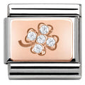 430302/02 Classic S/steel, Rose Gold,CZ  Four Leaf Clover CZ