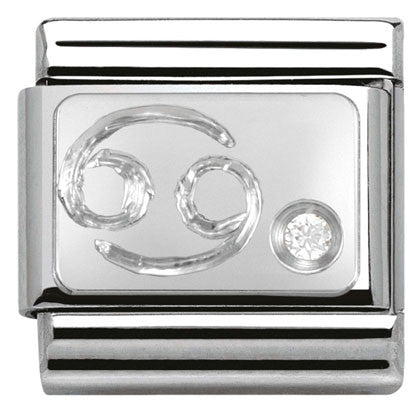 330302/04 Classic ZODIAC S/steel,CZ,925 silver Cancer