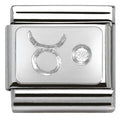 330302/02 Classic ZODIAC S/steel,CZ,925 silver Taurus