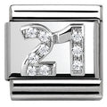 330304/19 Classic S/steel,CZ, silver 925 Number 21
