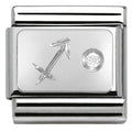 330302/09 Classic ZODIAC S/steel,CZ,925 silver Sagitarius