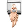 431800/06 Classic CHARMS in stainless steel with 9K rose gold (06_Wing)