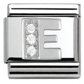 330301/05 Classic LETTER  E S/steel. Cub. zirc,925 silver