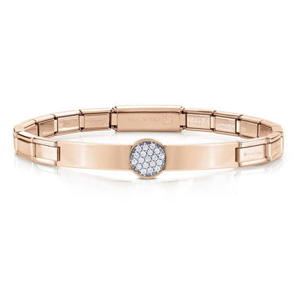 TRENDSETTER Bracelets  in stainless steel? sterling silver and c.z. (PVD) (022_Rose Gold and WHITE)