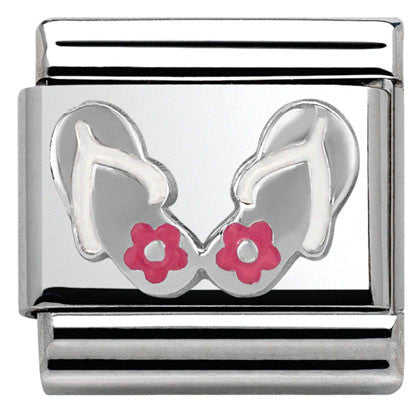 330202/30 Classic S/steel,enamel,silver 925 Flip-Flops