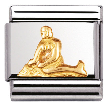 030123/35 Classic RELIEF MONUMENTS,S/steel,bonded yellow gold,Little Mermaid Copenhagen