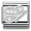 330304/04 Classic S/steel,CZ, 925 Butterfly
