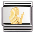 030104/06 Classic ZODIAC,S/Steel,Bonded Yellow Gold Virgo