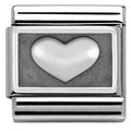 330102/01 Classic PLATES OXIDIZED steel and silver 925 Heart