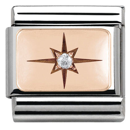430303/05 Classic ENGRAVED,S/steel,9K rose gold,CZ Point of light