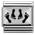 330102/09 Classic PLATES OXIDIZED steel ,silver 925 4 feet