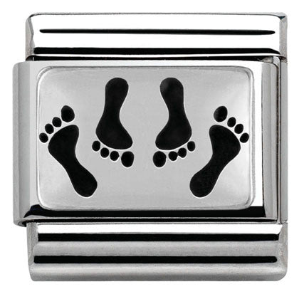 330102/09 Classic PLATES OXIDIZED steel ,silver 925 4 feet