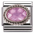 330604/003 Classic FACETED CZ  Pink ,S/steel,silver,