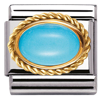 030507/06 Classic HARD STONES,S/steel,Bonded Yellow Gold setting,detail TURQUOISE