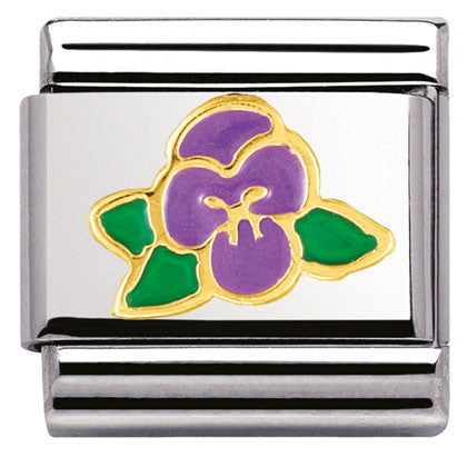 030278/15 Classic NATURA in stainless steel with enamel and yellow gold (15_Violet)