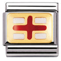 030234/08 Classic FLAG,S/steel,enamel,bonded yellow gold ENGLAND
