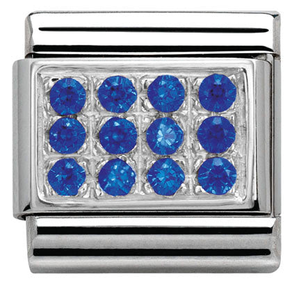 330307/04 Classic PAVE,S/Steel,CZ 925 silver Blue