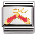 030208/02 Classic S/steel, enamel, bonded yellow gold Pink dance shoes