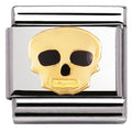 030216/08 Classic S/Steel,enamel,bonded yellow gold Skull