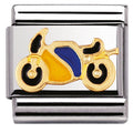 030203/40 Classic Sport,S/Steel, enamel ,bonded yellow gold motorbike
