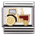 030210/22 Classic s/steel ,enamel, bonded yellow gold Tractor