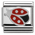 330202/15 Classic ,S/steel,enamel & silver 925 Ladybird