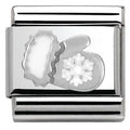 330204/03 Classic CHRISTMAS S/steel,enamel,Silver 925 Glove with Snowflake