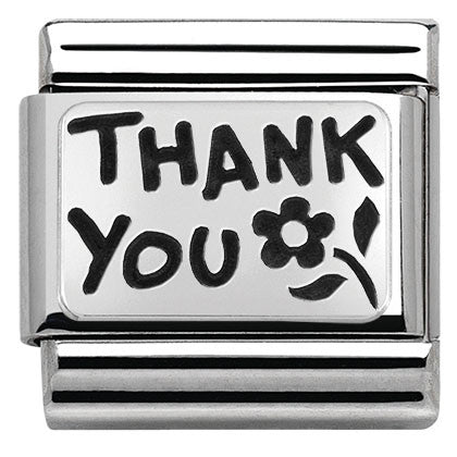 330102/42 Classic PLATES OXIDIZED steel  silver 925 THANK YOU