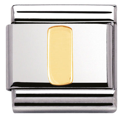 030101/09 Classic LETTER,S/Steel,Bonded Yellow Gold Letter  I