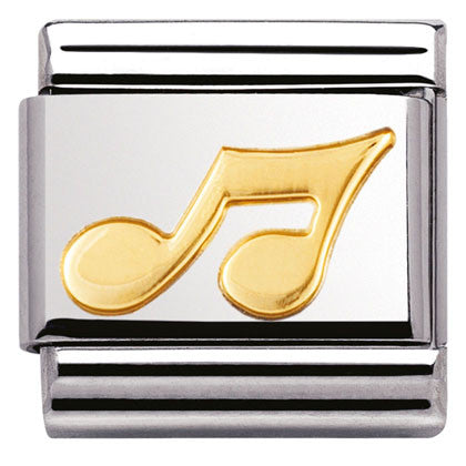 030117/02 Classic,S/Steel,bonded yellow gold Musical Note