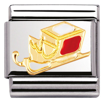 030225/07 Classic, S/Steel,enamel,bonded yellow gold Sledge